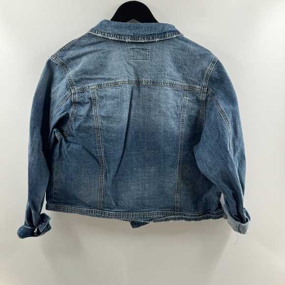 Universal Thread Distressed Cropped Denim Jacket Size Large - Picture 6 of 6